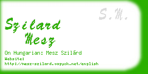 szilard mesz business card